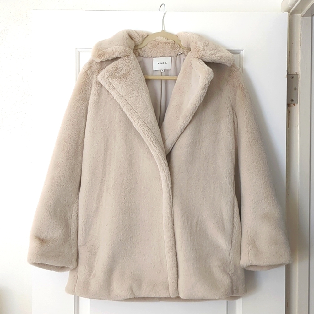 EUC Vince Cream Faux Fur Teddy BlazerJacket for Women